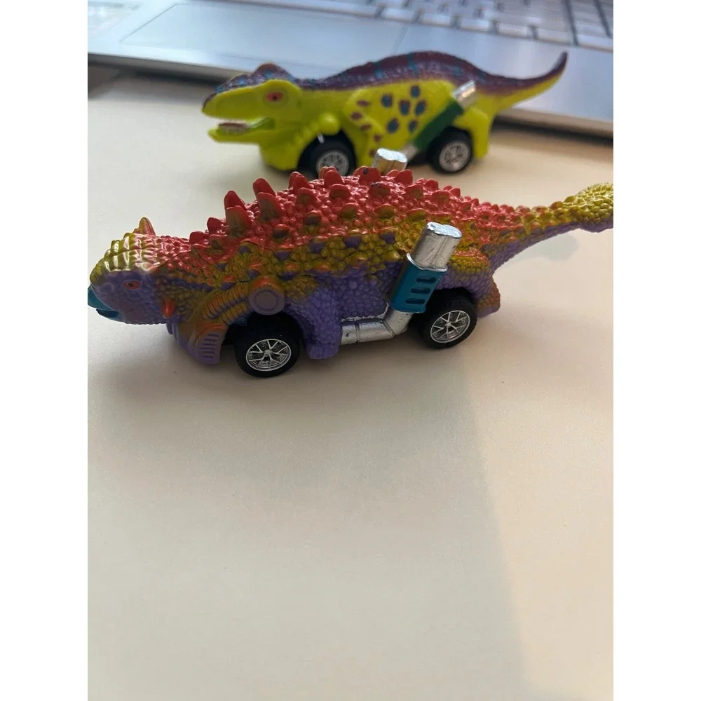Dinosaur  Toy Car Set Ankylosaurus and T-Rex Monster Truck Figures 2pc